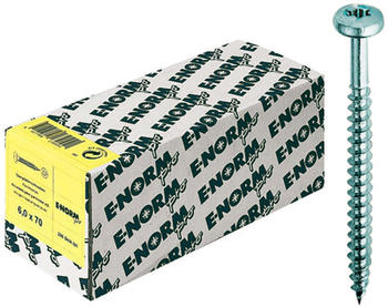 E-NORMpro Spanplattenschrauben Pan-Head / Rundkopf verzinkt Innenstern TX 5,0 x 60 mm (200 Stück)