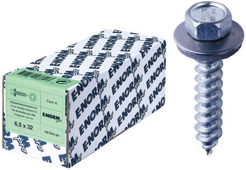 E-NORMpro Fassadenschraube Edelstahl A2 6,5 x 38 mm (Dichtscheibe 16 mm (100 Stück)