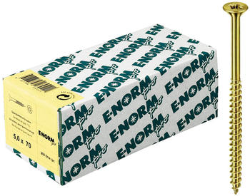 E-NORMpro Spanplattenschrauben Senkkopf verzinkt gelb Teilgewinde Kreuzschlitz PZ D 5,0 x 60 / 36 mm (100 Stück)