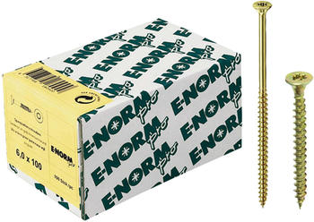 E-NORMpro Spanplattenschrauben Senkkopf verzinkt gelb Teilgewinde Innenstern TX 6,0 x 60 / 36 mm (200 Stück)
