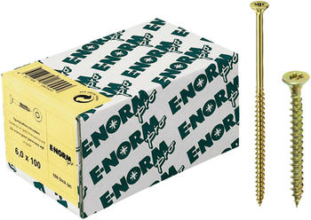 E-NORMpro Spanplattenschrauben Senkkopf verzinkt gelb Teilgewinde Innenstern TX 5,0 x 60 / 36 mm (200 Stück)