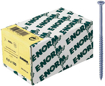 E-NORMpro Spanplattenschrauben Senkkopf verzinkt blau Vollgewinde Kreuzschlitz PZ D 5,0 x 60 mm (200 Stück)