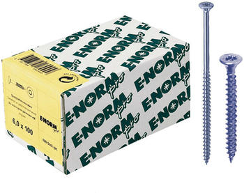 E-NORMpro Spanplattenschrauben Senkkopf verzinkt blau Teilgewinde Innenstern TX 6,0 x 60 / 36 mm (200 Stück)