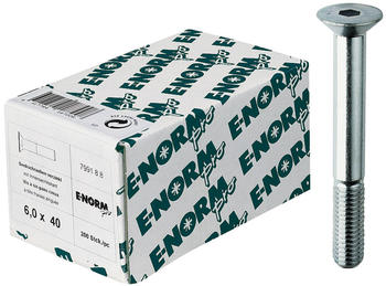 E-NORMpro Senkschraube DIN 7991 8.8 galvanisch verzinkt mit Innensechskant M8 x 60 mm (100 Stück)