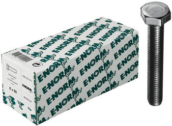 E-NORMpro Sechskantschraube / Maschinenschraube DIN 933 8.8 galvanisch verzinkt M8 x 60 mm (200 Stück)