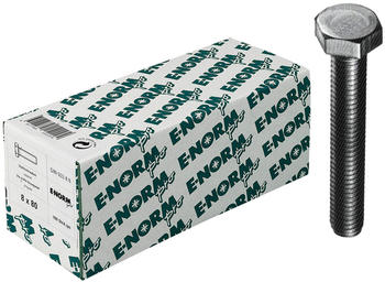 E-NORMpro Sechskantschraube / Maschinenschraube DIN 933 8.8 galvanisch verzinkt M20 x 60 mm (25 Stück)