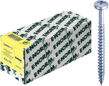 E-NORMpro Spanplattenschrauben Pan-Head / Rundkopf verzinkt Kreuzschlitz PZ D 6,0 x 60 mm (200 Stück)