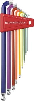 PB Swiss Tools Winkelschraubendreher-Satz im Kunststoffhalter 9-teilig 1,5-10mm 100 Grad Rainbow (PB 2212.LH-10 RB)