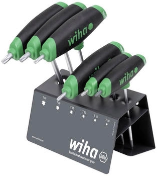 Wiha TORX Stiftschl&uuml;sselsatz mit Quergriff T10-T40 6-teilig mit Werkbankst&auml;nder (45623)