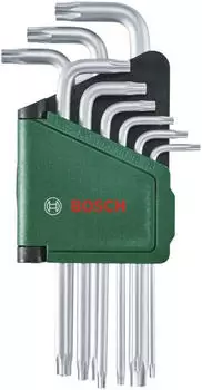 Bosch Torx-Schl&uuml;ssel Set 9-teilig S2-Stahl TX8-TX40 (1600A02Z9C)