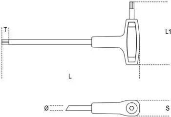 Beta 96TBP Sechskant-Stiftschl&uuml;ssel mit Quergriff und Kugelkopf 8mm (000960690)