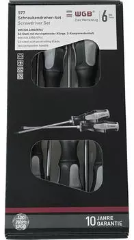 WGB Schraubendreher-Set Schlitz/Kreuzschlitz (PH) 6-teilig, S2-Stahl (5770063)