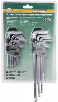 Mannesmann M18170 Inbusschl&uuml;ssel-Set 18-teilig Stahl (M18170)