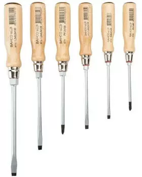 Bahco 9710 Schraubendreher-Satz Schlitz/Phillips Holzgriff 6-teilig (9710/S6)