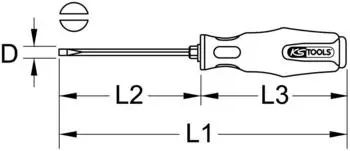 KS Tools Schraubendreher Schlitz Edelstahl 8mm (153.1008)