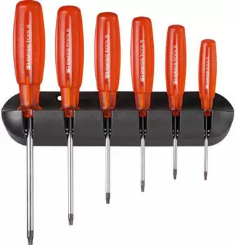 PB Swiss Tools Multicraft Schraubendreher-Satz Torx, 6-teilig, Wandhalter (PB 6440)