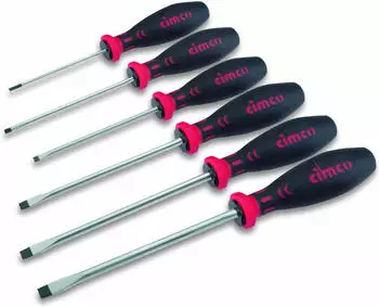 Cimco Schlitz-Schraubendreher-Set 6-teilig, 2K-Griff (117101)