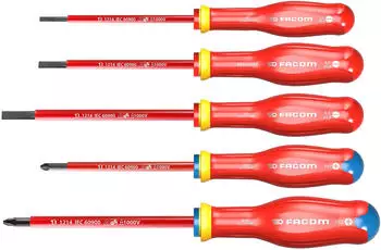 Facom Protwist Isolierter Schraubendreher-Set 1000V, 5-teilig (ATD.J5VE)