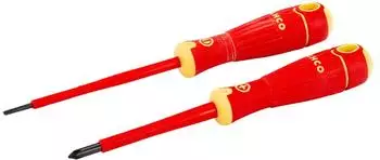 Bahco BahcoFit Isolierter Schraubendreher-Set Schlitz & Kreuz, 2-teilig (B220.002)