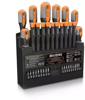 Brandson Schraubendreher-Set 36-teilig, Chrom-Vanadium, magnetisch, 18 Bits (303491)