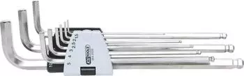 KS Tools Winkelstiftschl&uuml;ssel-Satz XL Innensechskant Kugelkopf Edelstahl, 9-teilig (964.0520)