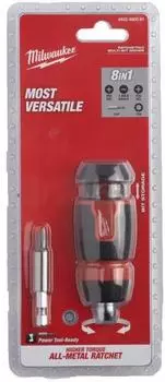 Milwaukee Stubby Schraubendreher mit Ratschenfunktion 8-in-1 PH/PZ/TX/SL (4932480581)