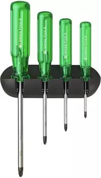 PB Swiss Tools Schraubendreher-Satz PZ Pozidriv 4-teilig im Wandhalter Classic (PB 243)