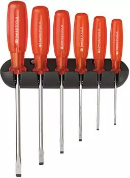 PB Swiss Tools Multicraft Schraubendreher-Satz Schlitz, 6-teilig, Wandhalter (PB 6240)