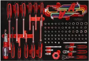 KS Tools Steckschl&uuml;ssel- und Schraubendreher-Satz 1/4" in Schaumstoffeinlage, 105-tlg. (811.0105)