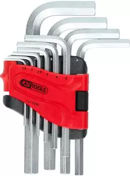 KS Tools Innensechskant-Winkelstiftschl&uuml;ssel-Satz im Klapphalter, 10-teilig, 1,5-10mm (151.5080)