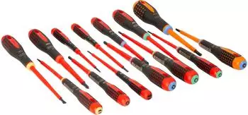 Bahco ERGO VDE Isolierter Schraubendreher-Set 14-teilig PZ/PH/SL/TX (BE-9876S)