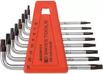 PB Swiss Tools Winkelschraubendreher-Satz Torx, verchromt, 8-teilig (410.H 6-25)