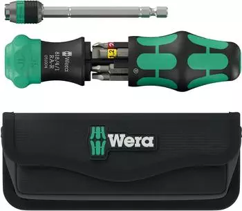 Wera Kraftform Kompakt 26 RA-R Kombi-Ratschenschrauber mit 6 Bits und Tasche (05051516001)
