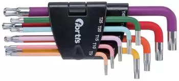 Fortis Winkelschraubendreher-Clip TX 9-45, 9-teilig, bunt