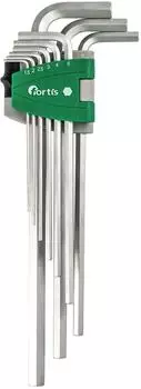 Fortis Winkelschraubendreher-Satz Innensechskant lang, 9-teilig, 1,5-10mm