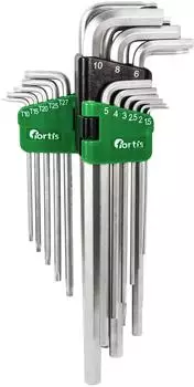 Fortis Winkelschraubendreher-Satz Hex + TX lang, 18-teilig (4317784729918)