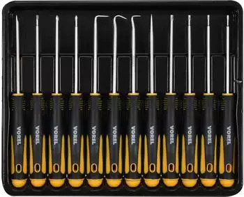 VOREL Pr&auml;zisions-Schraubendreher Set mit Haken, 12-teilig (64555)