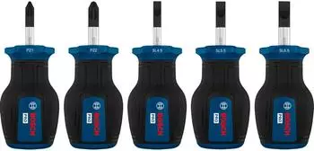 Bosch PRO Stubby-Schraubendreher-Set PZ/SL, 5-tlg. (1600A03HU7)