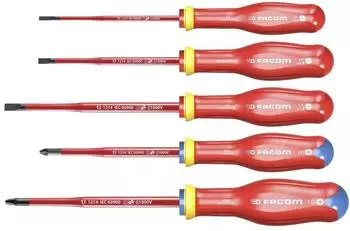 Facom Protwist Elektriker-Schraubendreher-Set, 5-tlg., isoliert 1000V (ATD.J5TVEPB)