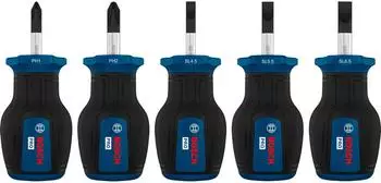 Bosch PRO Stubby-Schraubendreher-Set PH/SL, 5-tlg. (1600A03HU6)
