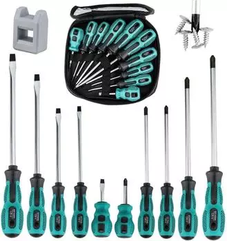 LuxusKollektion Schraubendreher-Set 10-tlg., magnetisch, Chrom-Vanadium-Stahl, Schlitz & Kreuzschlitz