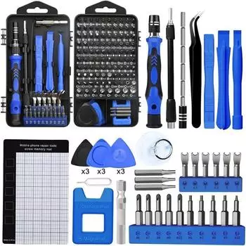LuxusKollektion Schraubendreher-Set 138-in-1 Pr&auml;zision Elektronik dunkelblau