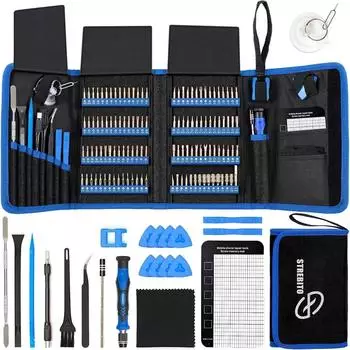 LuxusKollektion Präzisionsschraubendreher-Set 142-teilig, 120 Bits, magnetisch, blau