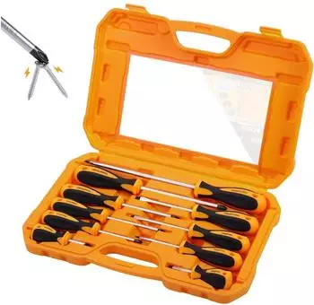 LuxusKollektion Schraubendreher-Set 10-tlg. magnetisch, Chrom-Vanadium-Stahl, Soft-Grip