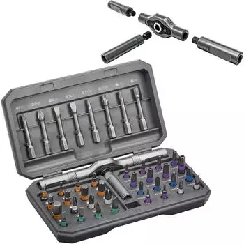 LuxusKollektion Schraubendreher-Set 42-teilig magnetisch mit Ratschengriff