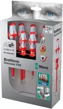 Wera VDE Schraubendrehersatz Edelstahl + Rack 7-tlg. (3160 i/7)