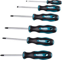 Schraubendreher-Set E-10528, 6-teilig (schwarz/blau, Ergonomisch, gummierter