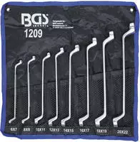 BGS 1209, BGS Doppel-Ringschl&uuml;ssel-Satz gekr&ouml;pft SW 6 x 7 - 20 x 22 mm 8-tlg.