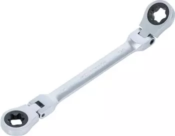 BGS Doppel-Ratschen-Ringschlüssel abwinkelbar mit E-Profil Ringköpfen SW E20 x E24