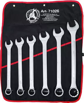 BGS Maul-Ringschl&uuml;ssel-Satz XXL Zollgr&ouml;&szlig;en SW 1.5/16" - 2" 6-tlg. (71026)